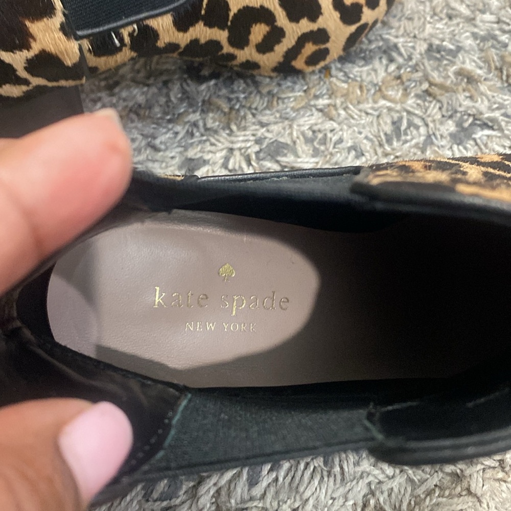 kate spade animal print real fur died cow hair Ankle Booties sz 7.5 - Picture 6 of 10